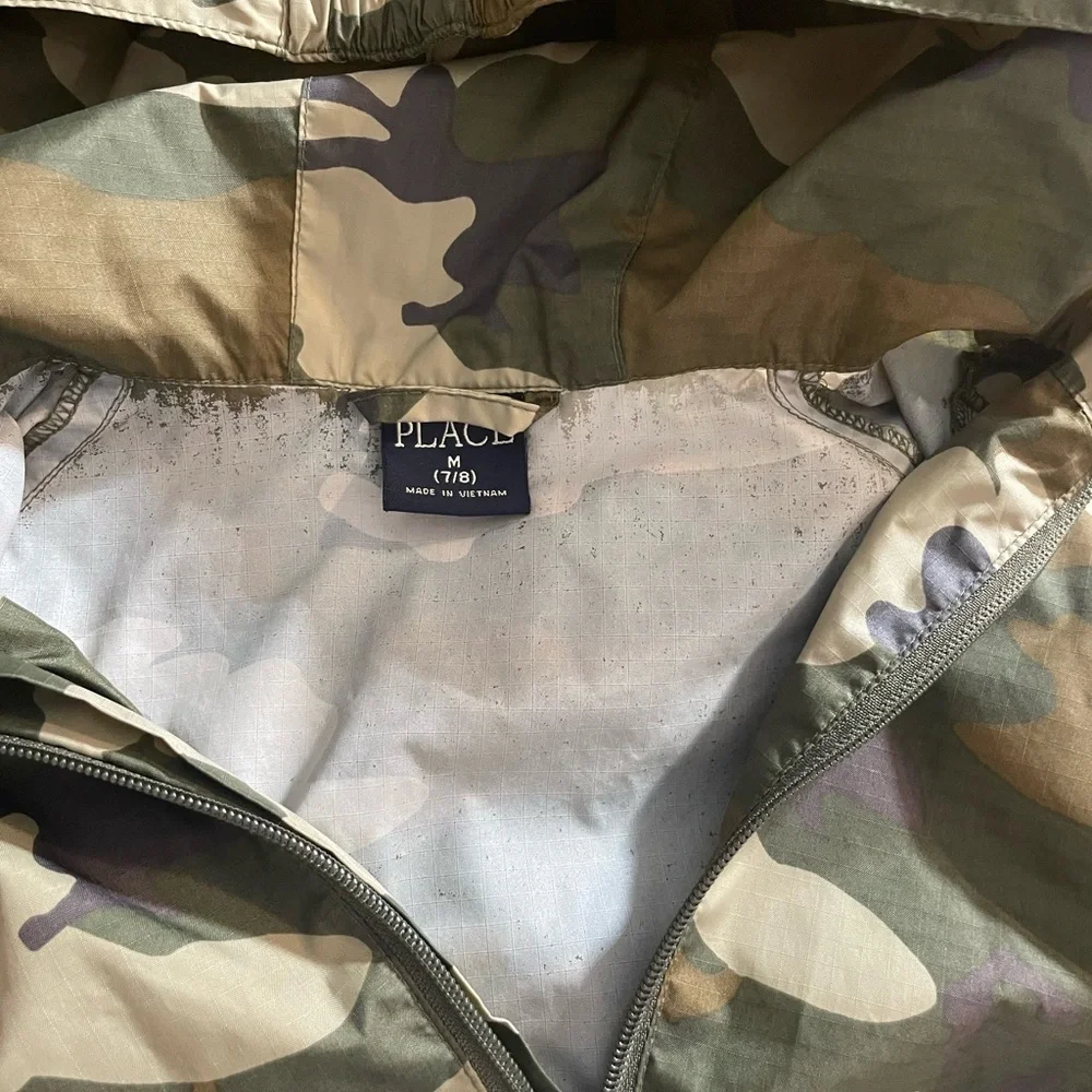 Easy-Pack Camo Childrens Place Anorak Weatherproof Lightweight Jacket Boys Sz M